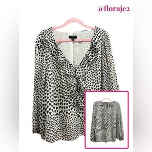 J.Crew Ruffleneck Hearts Blouse Size L